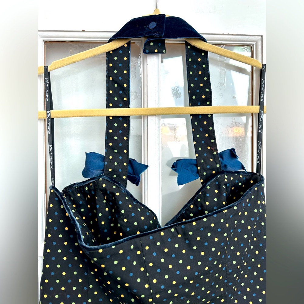 Vintage Betsey Johnson 90s Silk Bow Polka Dot Pinup Rockabilly Dress Size 10 M - Picture 9 of 15